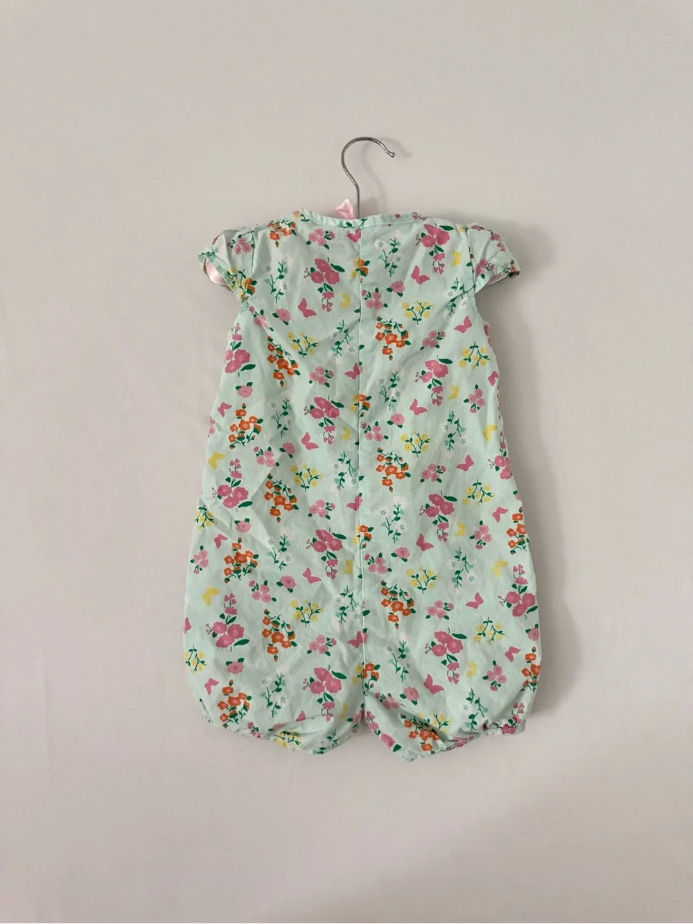 Carter's Mint Floral Butterfly Short Sleeve One-Piece Pajama